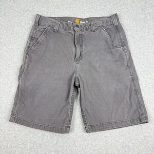 Carhartt Relaxed Fit Canvas Work Shorts Mens 33 Grey 9 inch Inseam
